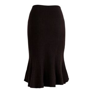 Sonia Rykiel Paris Black Cashmere Virgin Wool Skirt